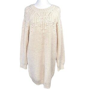 American Eagle Sweater Dress Chunky Knit Cream Size Medium